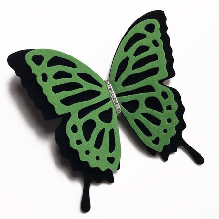 Green and Black Velvet Butterfly Big Pin – Fashion Butterflies