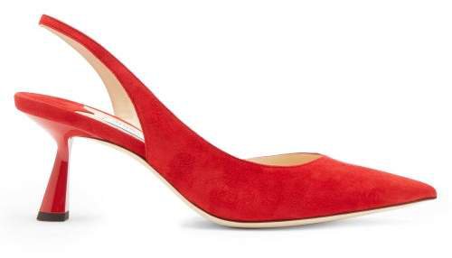 Fetto 65 Suede Slingback Pumps - Womens - Red