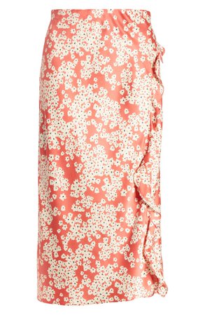 Socialite Floral Ruffle Slit Skirt | Nordstrom