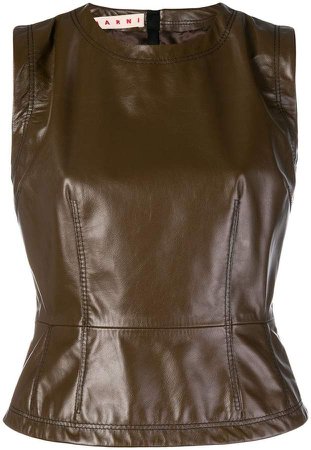 leather sleeveless top