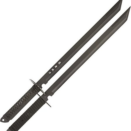 HK-6183 Twin Ninja Swords, Two-Piece Set, Black, 28-Inch Overall | Wish