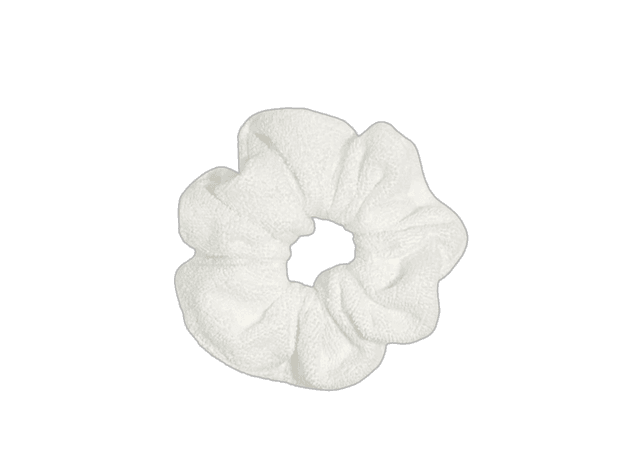 White Towel Scrunchie Hair Tie | Cotton Terry Scrunchie | Oversized Scrunchies For Wet Hair, Bath Time, Beach, And Spa Use | XXL Scrunchie