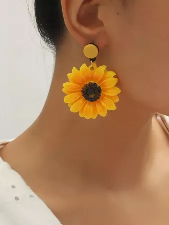 Sunflower Drop Earrings | SHEIN USA