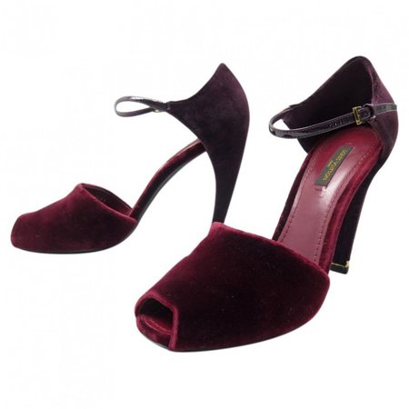 Burgundy Velvet Sandals