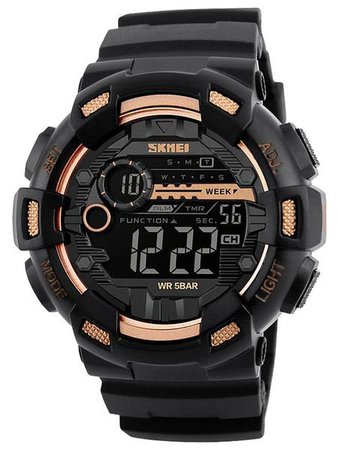 Men's Sport Watch Digital Watch Digital Quilted PU Leather Black Water – Angelina Venus Accessories