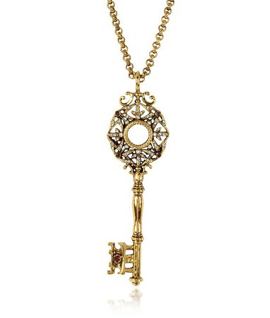 Alcozer & J Brass Key Long Necklace at FORZIERI