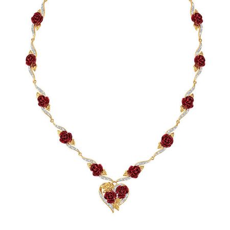 A Dozen Roses Heart Necklace