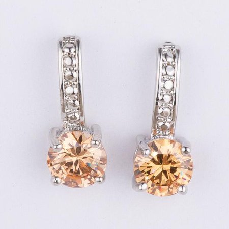 Earrings | Shop Women's Green Crystal Drop Earring at Fashiontage | E2911-silver,_clear,_orange