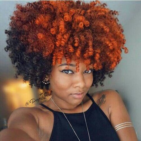 Black & Orange Natural Curly Hair