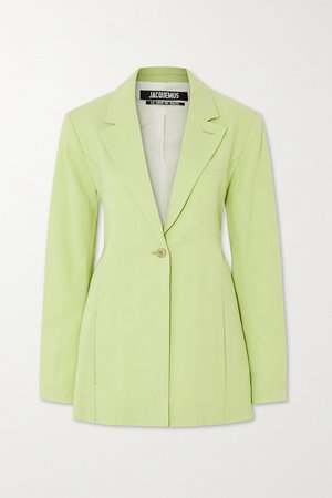 Light green Tablier hemp-blend blazer | Jacquemus | NET-A-PORTER