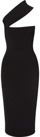 Vida Cutout Ribbed Stretch-knit Midi Dress - Black