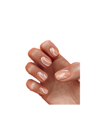 orange white manicures