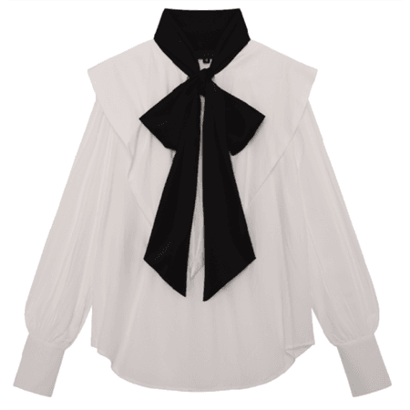 [Eam] feminino branco breve bandagem arco tamanho grande blusa nova lapela manga longa solto ajuste camisa moda primavera outono 2021 1dd6919|Camisa| - AliExpress