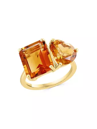 Saks Fifth Avenue Collection 14K Yellow Gold & Citrine Ring