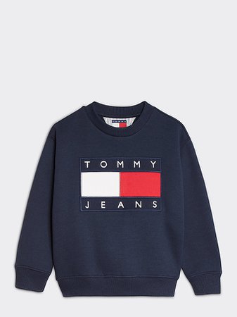 Tommy Jeans Flag Badge Sweatshirt | BLUE | Tommy Hilfiger