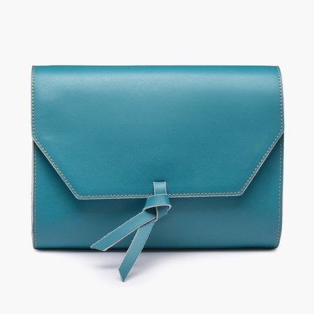 Crossbody Clutch - Aqua — Alexandra de Curtis | Luxury Italian Leather Handbags, Purses, Ballet Flats & Accessories, Made in Rome
