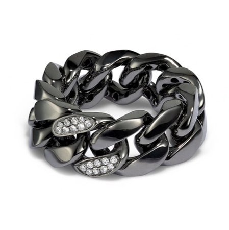 SHAY 18kt black gold chain ring