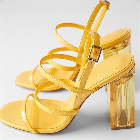 Summer High Heel Sandals Women Lemon Yellow Sandals Heels Shoes Fashion Brand Women Crystal Heels Sandals Women Fashion|High Heels| - AliExpress