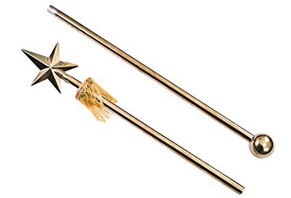 Baton Five-pointed Star(the Shape of the Spearhead) Whole-copper Silvery Military Band Young Pioneer Instrument Accessory Color of Golden