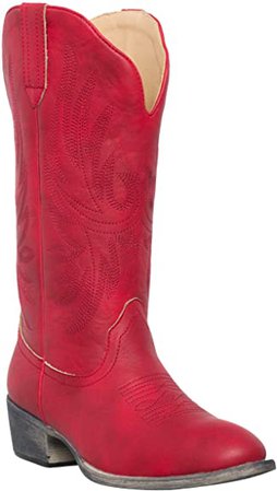 Amazon.com | Womens Western Cowgirl Cowboy Boot, Cimmaron Americana Round Toe by Silver Canyon, Flag, Size 9M | Mid-Calf