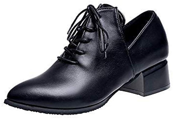 Amazon.com: Elegant Women's Girls 90s Vintage American Style Deep V-Tip Thick-soled High-heeled Green Casual Work Shoes (US:7, Black): Clothing