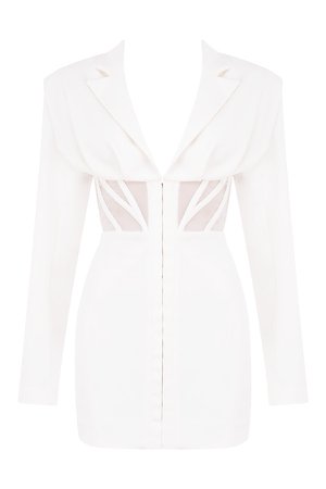 Clothing : Jackets : 'Anine' White Blazer Corset Dress