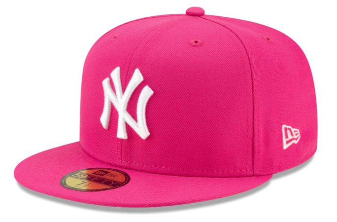 pink new era NY cap
