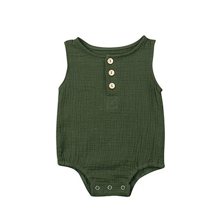 Amazon.com: KMBANGI Newborn Baby Girl Boy Linen Outfit Sleeveless Romper Jumpsuit One-Piece Bodysuit: Clothing