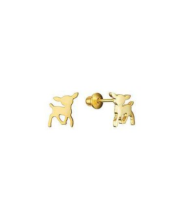 Lovearing 14k Gold-Plated Deer Earrings | zulily