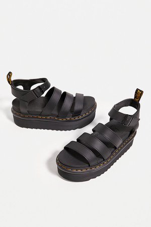 Dr. Martens Blaire Hydro Quad Black Sandals | Urban Outfitters UK