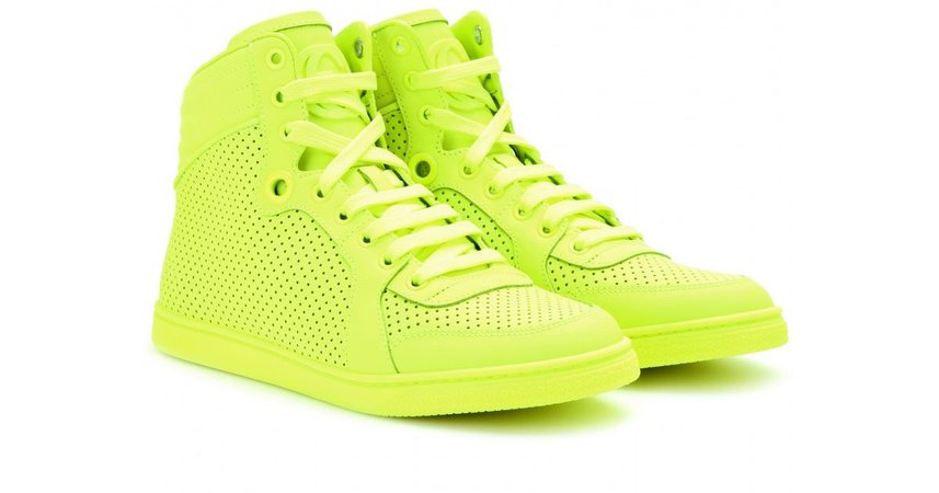 yellow gucci high top sneakers