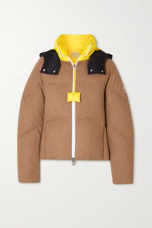 Brown + 1 JW Anderson Stonory hooded quilted wool and shell down jacket | Moncler Genius | NET-A-PORTER