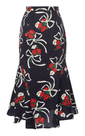 Floral-Printed Silk Midi Skirt By Alessandra Rich | Moda Operandi