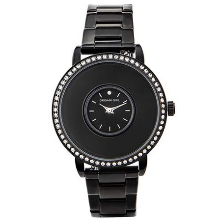 black crystal watch