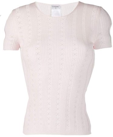 PRE-OWNED 2005's perforated CC knitted top