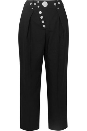 Alexander Wang | Embellished pleated twill straight-leg pants | NET-A-PORTER.COM