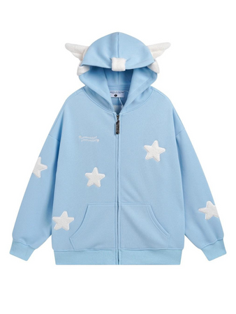 cfierce blue star hooded sweater