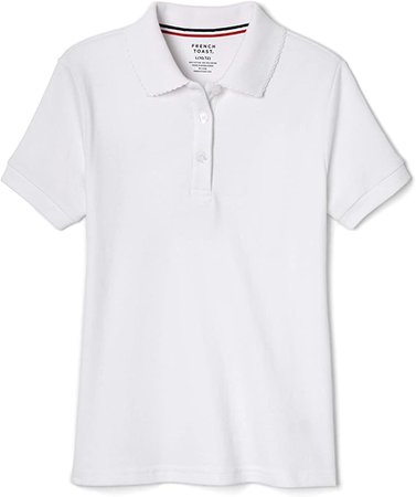 Amazon.com: French Toast girls Short Sleeve Picot Collar (Standard & Plus) Polo Shirt, White, 14-16 US: Clothing, Shoes & Jewelry