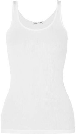 The Daily Ribbed Stretch-supima Cotton-jersey Tank - White