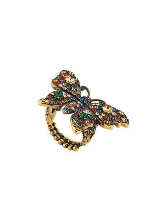 Gucci Crystal studded butterfly ring