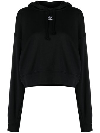 Shop black adidas Essentials logo cropped hoodie with Express Delivery - Farfetch