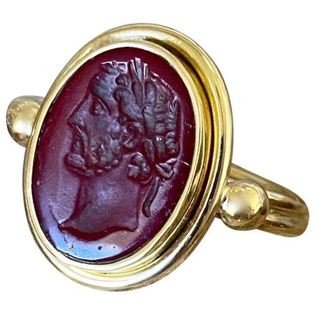 Michael Kneebone Carnelian Intaglio Archaic Style Ring For Sale at 1stDibs