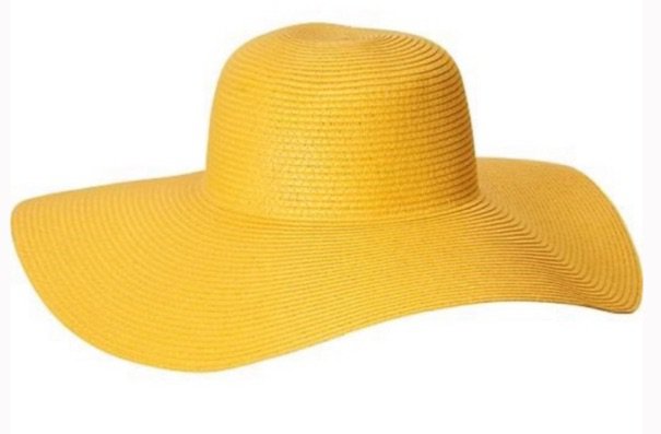 yellow floppy sun hat