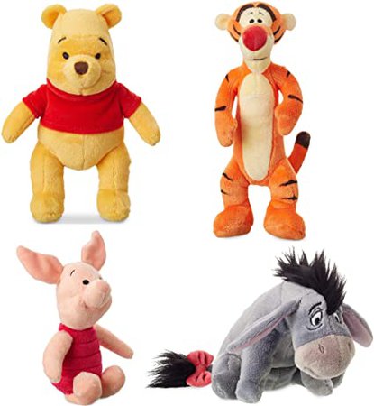 Amazon.com: Disney Store Original Winnie The Pooh Mini Bean Plush Doll Set - Tigger, Eeyore, Piglet and Pooh: Toys & Games