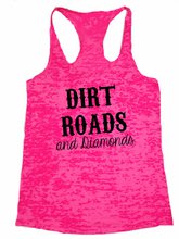 Dirt Roads and Diamonds Pink Burnout Tank Top For Country Girls