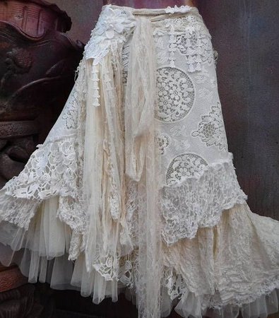 wedding skirt,tattered skirt, stevie nicks, bohemian skirt, boho skirt, gypsy sk… Summer Trends