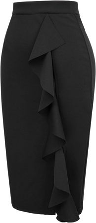 GRACE KARIN Womens Stretchy Slit Wear to Work Office Pencil Skirt Size S Black at Amazon Women’s Clothing store