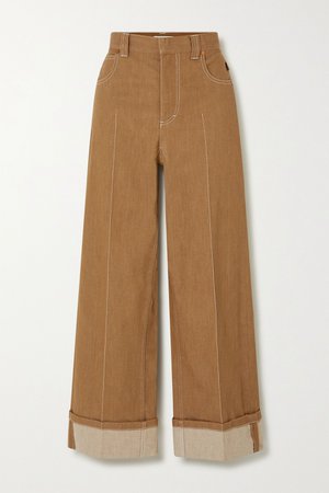 Brown Topstitched wide-leg jeans | Chloé | NET-A-PORTER