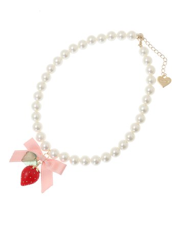 pink strawberry necklace