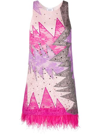 PUCCI x Koché feather-embellished Lace Dress - Farfetch